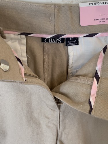 CHAPS $26 Khaki Uniform Stretch SKINNY BERMUDA SHORTS 14R