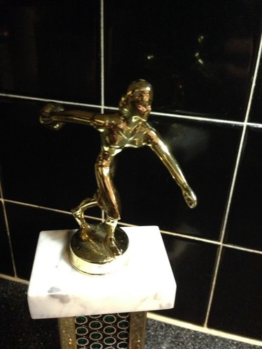 Vintage Bowling Trophy Marble Base 10