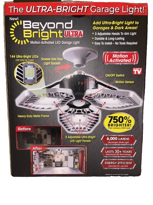 Beyond Bright Ultra-Bright Motion Activated LED Garage Light - Black
