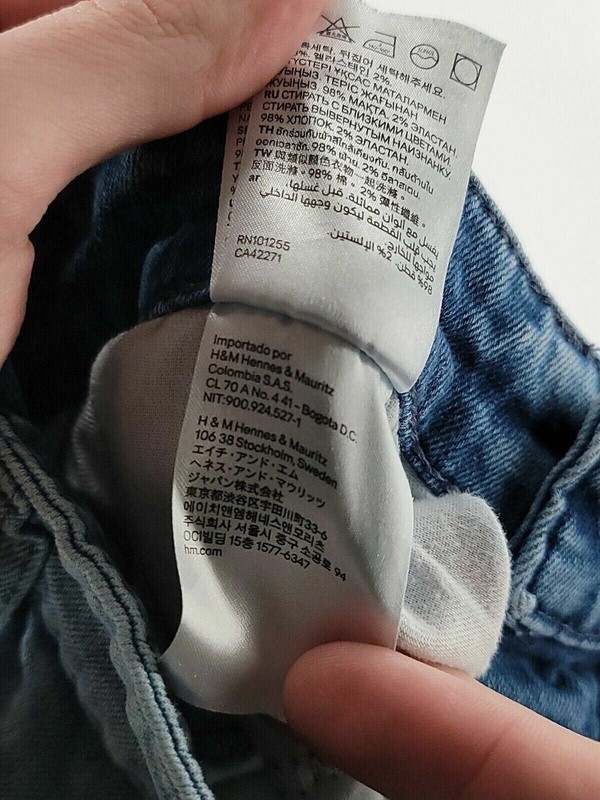 Jean H&M DIVIDED 7/8 Rouge - Taille 36, Denim Léger, Occasion Très Bon état