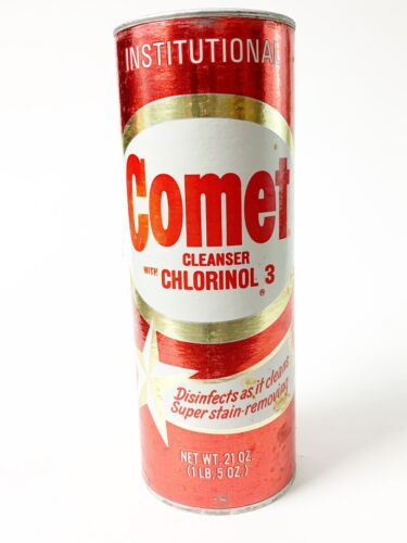 Vintage COMET CLEANSER Super Chlorinol Disinfects Red LABEL Un...
