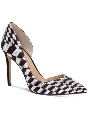 

INC Женские черные шашки Dorsay Kenjay Острый носок Stiletto Slip On Pumps, Черный, 10008205600