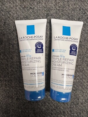 2 Tubes La Roche-Posay Triple Repair Moisturizing Cream, 2.53 oz Each