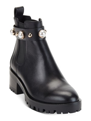 Женские слипоны KARL LAGERFELD PARIS черного цвета Pola с миндалевидным носком на блочном каблуке 6 М