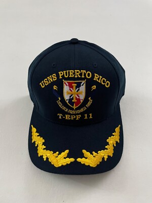 New The Corps USNS Puerto Rico T-EPF  11 Captain Blue Baseball Cap One Size