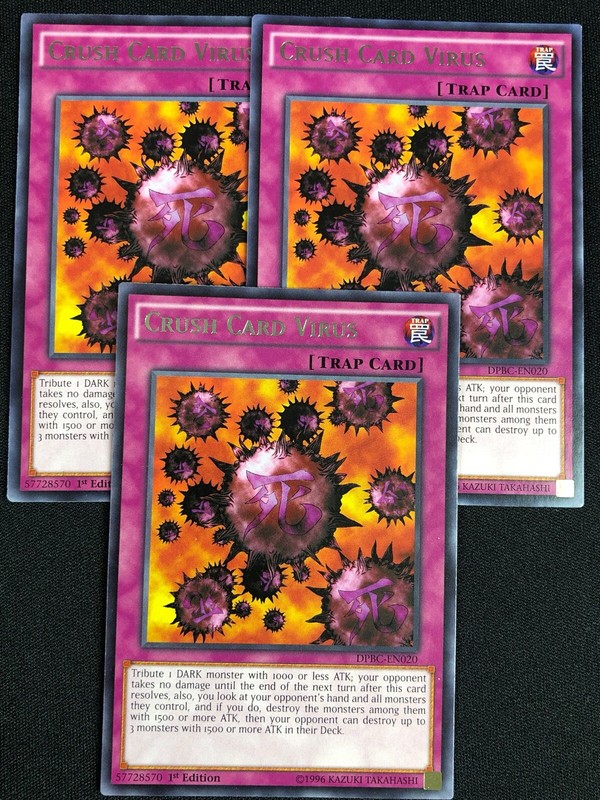 YUGIOH CRUSH CARD VIRUS DPBC-EN020 1ST RARE X3 (NM)