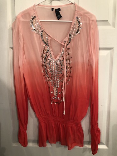 NWOT Lot 3 Long Sleeve Bling Embellished Sequin Tops Small From Victoria Secret