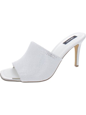 

DKNY Женские кожаные босоножки без шнуровки на каблуке Bronx белого цвета со змеиным логотипом, 6 м, Белый, K2134126