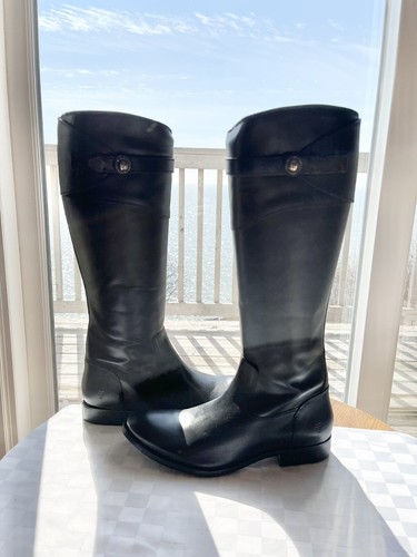 Pre-owned Frye Womens Molly Button Tall Black Smooth Vintage Leather Boot 9.5m Brand