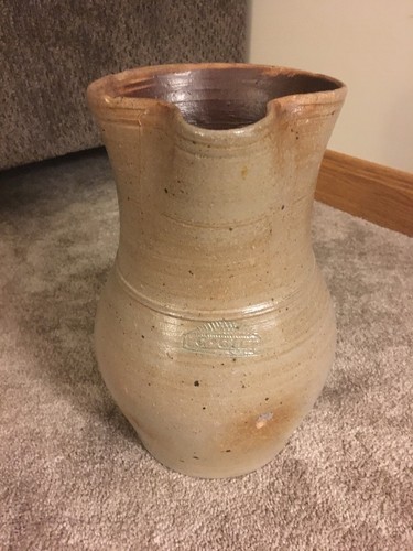 Early Ohio Stoneware Pitcher Incised 