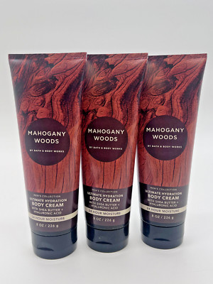 Bath & Body Works  Body Cream MAHOGANY WOODS Men's Collection - Set of 3
