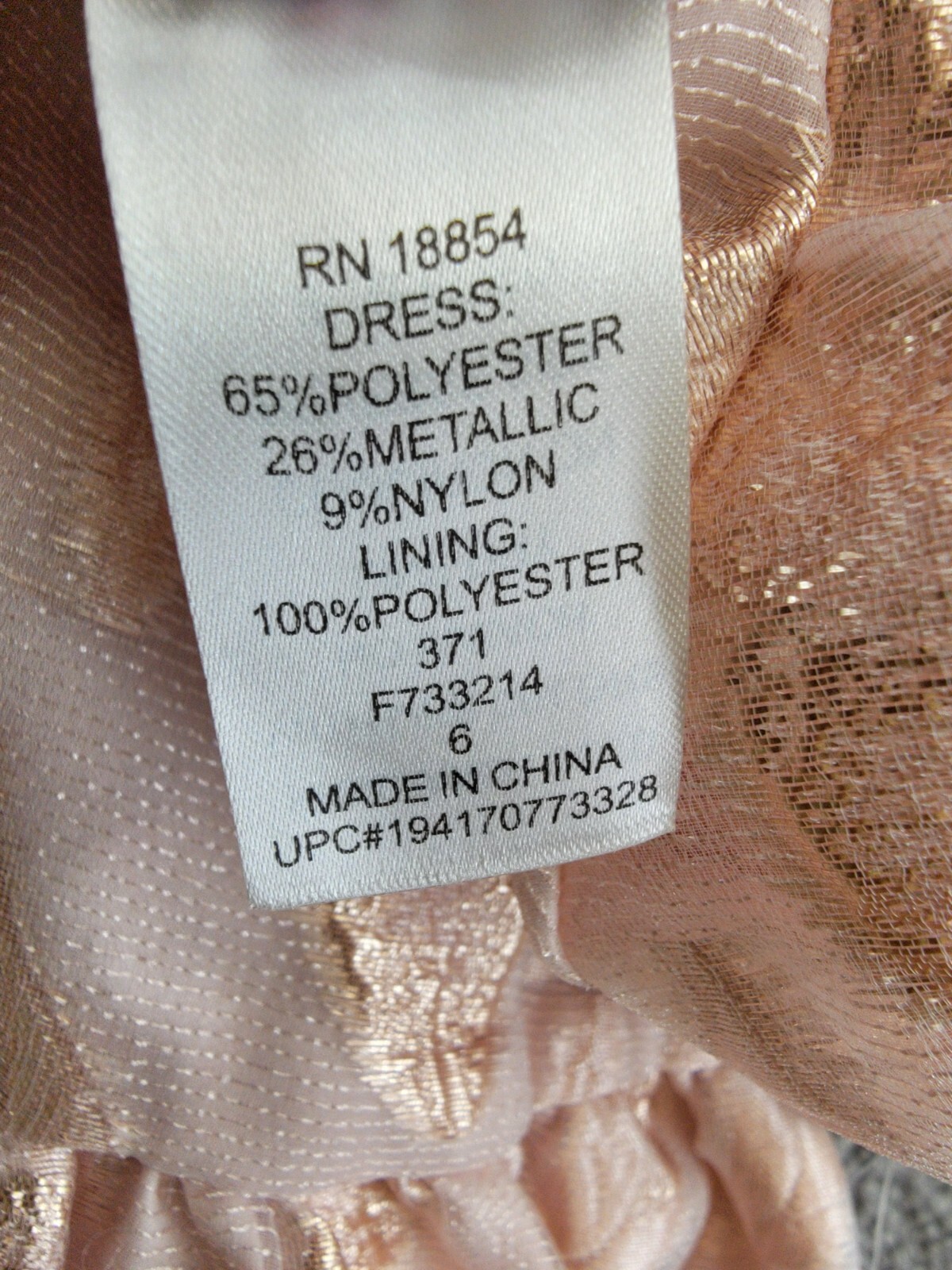 Rare Editions Puff-Sleeve Burnout Organza Dress Little Girls' 6 Blush Back Zip - Picture 10 of 17