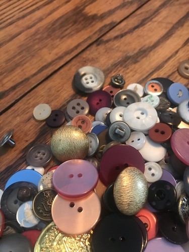 Lot Of Old Vintage & New Buttons -All Types & Sizes. 400 Plus Buttons