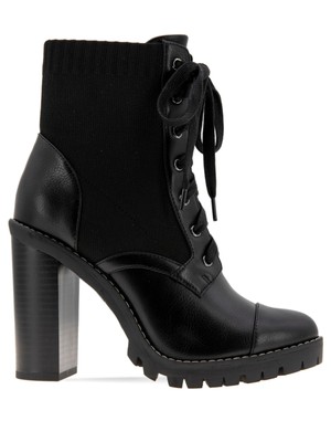 Женские черные кружевные ботильоны Pilas с закрытым носком и блочным каблуком BCBGENERATION 5