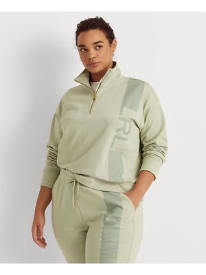 

LAUREN RALPH LAUREN Женский зеленый свитшот с заниженными плечами и манжетами плюс