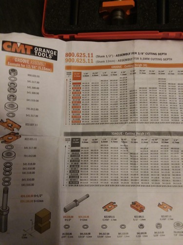 CMT 800.625.11 3-Piece  router bit set, 1/2-Inch Shank
