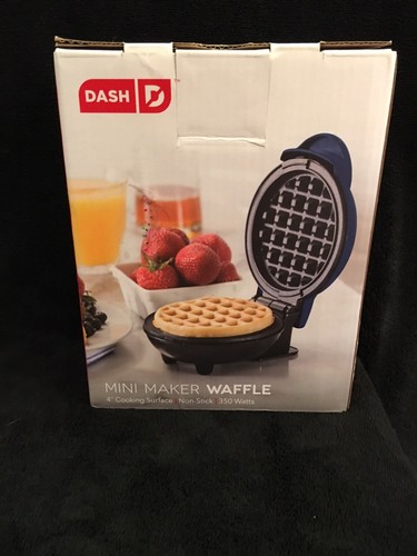 Dash Nonstick Mini Waffle Maker Mini Panini Maker Blue New In Box (NIB)