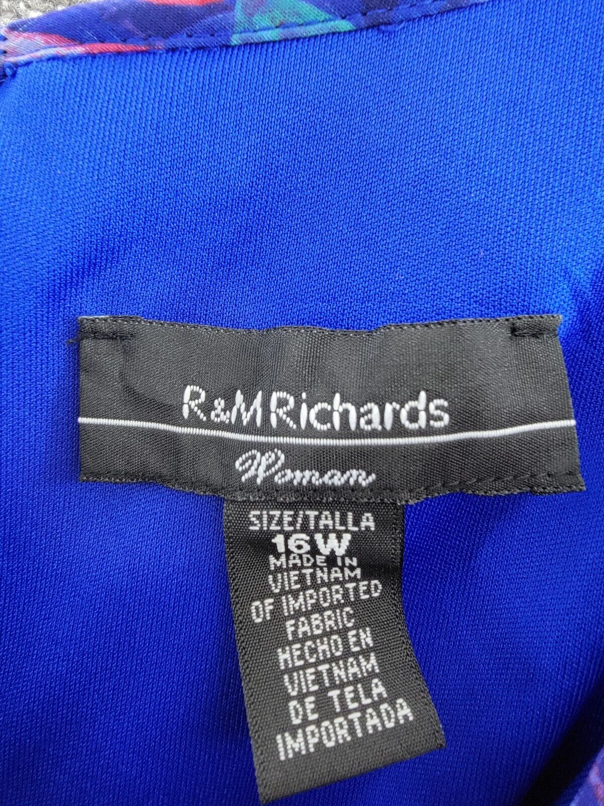 R & M Richards Plus Size Floral-Print Ruffled Maxi Dress Women's 16W Blue Multi - Picture 8 of 16