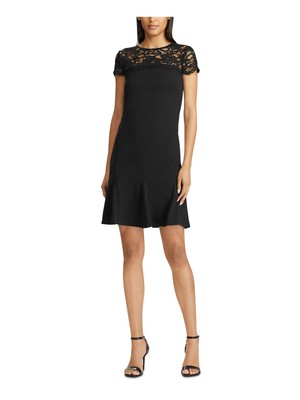 

Женское черное платье LAUREN RALPH LAUREN с вырезом выше колена + расклешенное платье, Черный