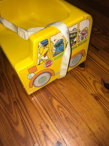 Vintage 1984 Fisher-Price Sesame Street Yellow School Bus Booster Seat