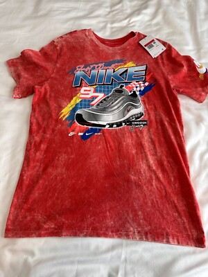 Nike Air Max 97 NASCAR Style - Silver Bullet Racing Shirt DR8000-657 Large - NEW