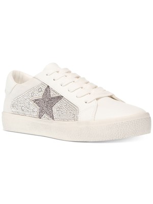 

STEVE MADDEN Женские спортивные кроссовки Philip на платформе со стразами белого цвета, Белый, PHIL08S1
