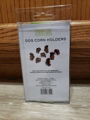 Dachshund Dog Corn Cobb Holders Charcoal Companion Set 4 Stainless Steel Prongs