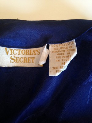 Victoria's Secret Royal Blue & White Lingerie Tank Top Sz M #95