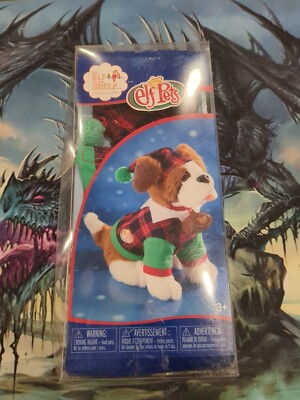 Elf on the Shelf Elf Pets Playful Puppy PJ's St Bernard Plaid - Dmg Box