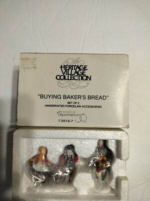 NEW BUYING BAKER'S BREAD ALPINE VILLAGE 56197 Set of 2  DEPARTMENT 56 Christmas