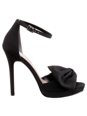 

Женские кожаные туфли-лодочки NINA черного цвета с открытым носком на шпильке и пряжкой 11 м, Черный, FLOSIE-YF