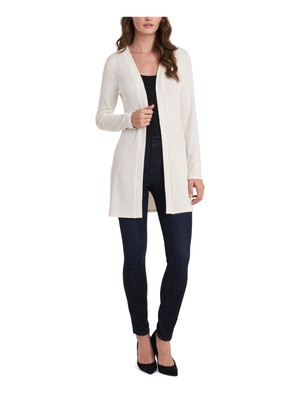 

VINCE CAMUTO Женский вязаный кардиган цвета слоновой кости с вентилируемыми краями и открытой передней частью, Цвет слоновой кости