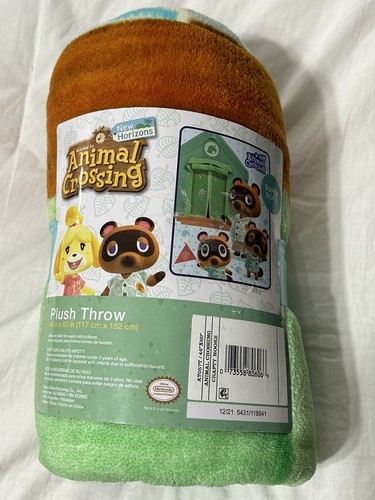 Animal Crossing Crafty Nooks Plush Throw 46x60 kids blanket