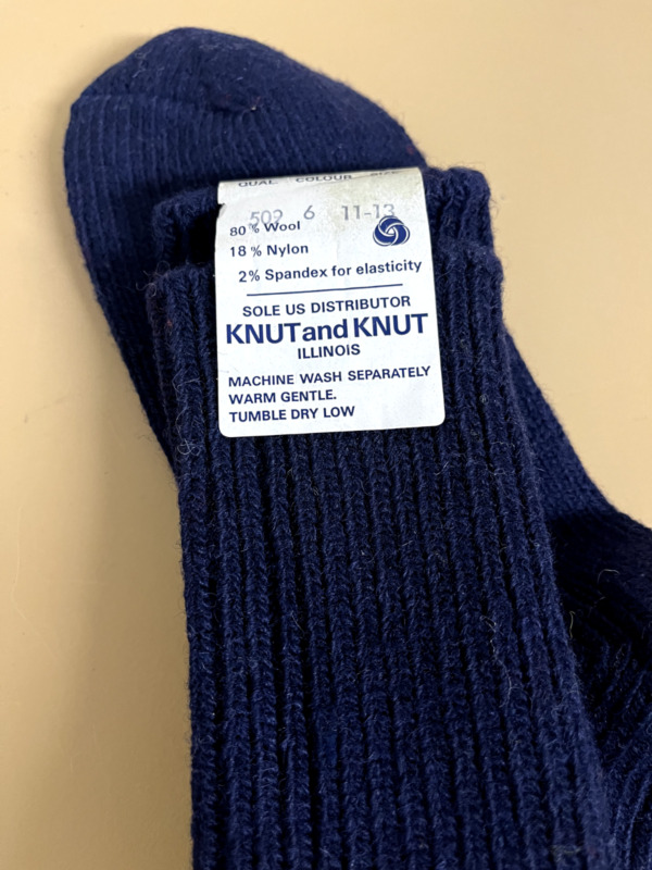 Vintage NOS North Cape Devold Socks, Navy Blue Wool/Nylon, Size 11-13, Norway
