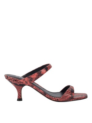 Женские сандалии-слипоны Genia из оранжево-коралловой змеиной кожи MARC FISHER, 6 М