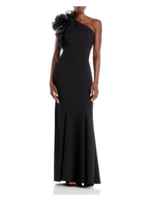 

AIDAN MATTOX Женское платье-русалка без рукавов с черной подкладкой и бантом на плече, Черный