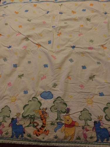 Vintage handmade baby quilt Winnie the pooh and friends 35x40 in.