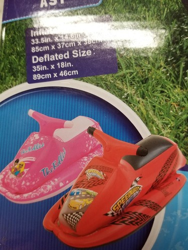 Ride on Inflatable Jet Ski Swimming Pool Float Squirts Water Any Toy Outside