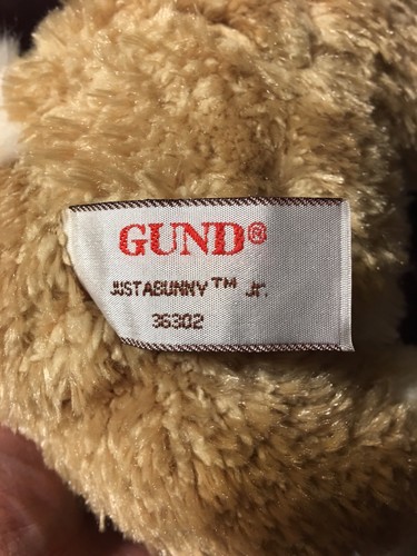 Gund Just Abunny Soft Plush Stuffed Bunny Rabbit 13'' EXCELLENT NWT!