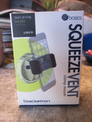 BRACKETRON SQUEEZE-VENT CELL PHONE HOLDER FOR CAR NEW IN BOX DASH MOUNT IPHONE