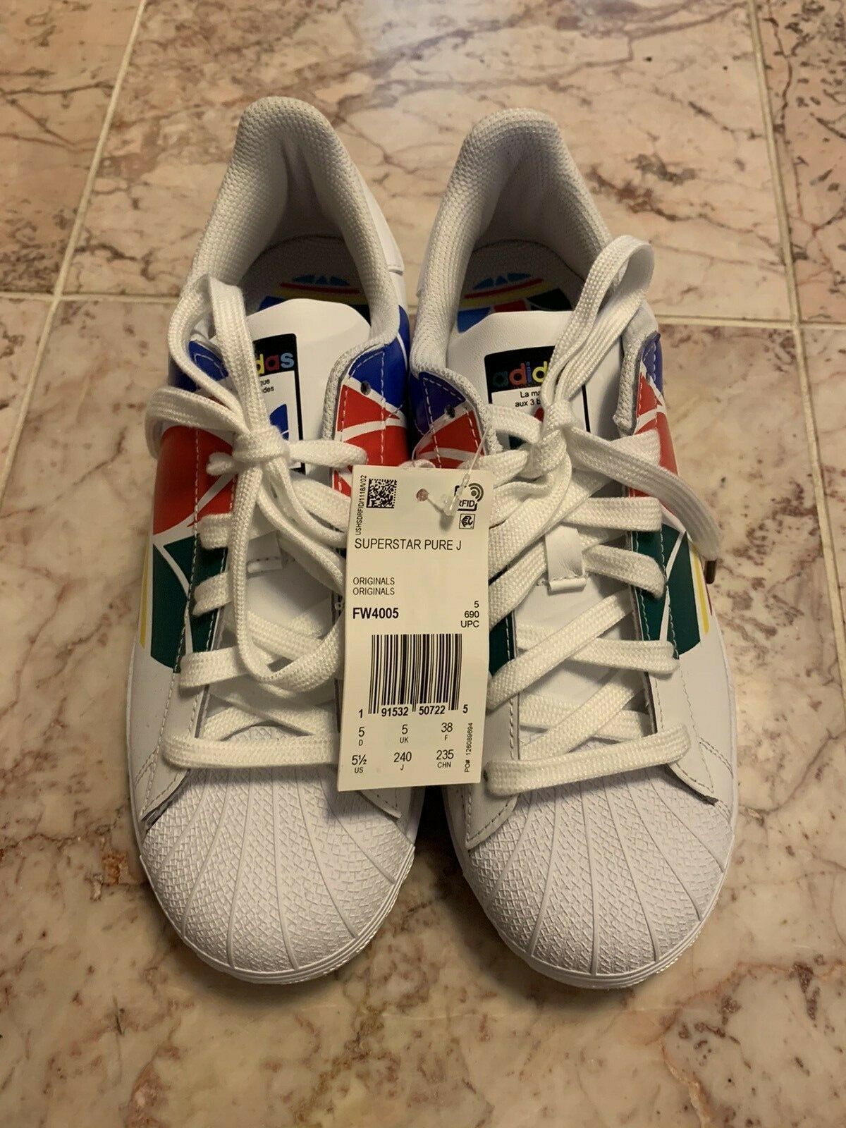 NEW Adidas Youth Superstar Pure J Rainbow Trefoil FW4005 US 5 | eBay