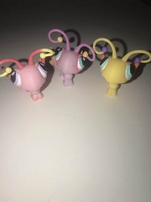 Littlest Pet Shop Butterflies LPS #202 #397 #497 Pink Purple And Yellow Bodies