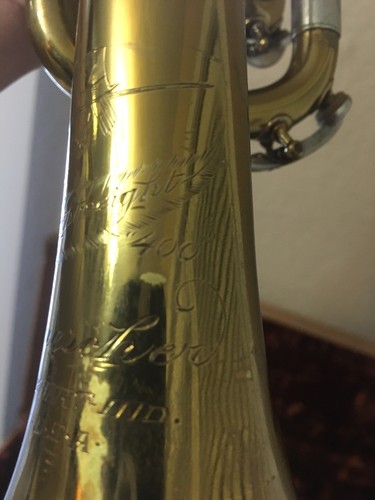 Vintage 1950 Beuscher Lightweight 400 Top Hat & Cane Trumpet W/Mouthpiece & Case