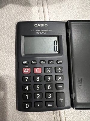 Casio POCKET Electronic Calculator HL-4A-W Mini Display 8-Digit LCD BLACK