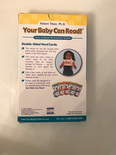 YOUR BABY CAN READ!  Learn To Read Word Cards Double Sided Robert Titzer