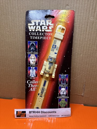1996 STAR WARS COLLECTOR TIMEPIECE White Blue R2-D2 WRISTWATCH Hope Industries
