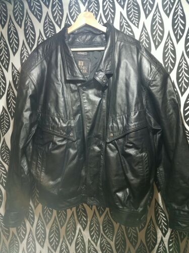 Vintage Byrnes & Baker Men's Black Leather Jacket Zip Up Vintage Byrnes & Baker Men's Black Leather Jacket Zip Up