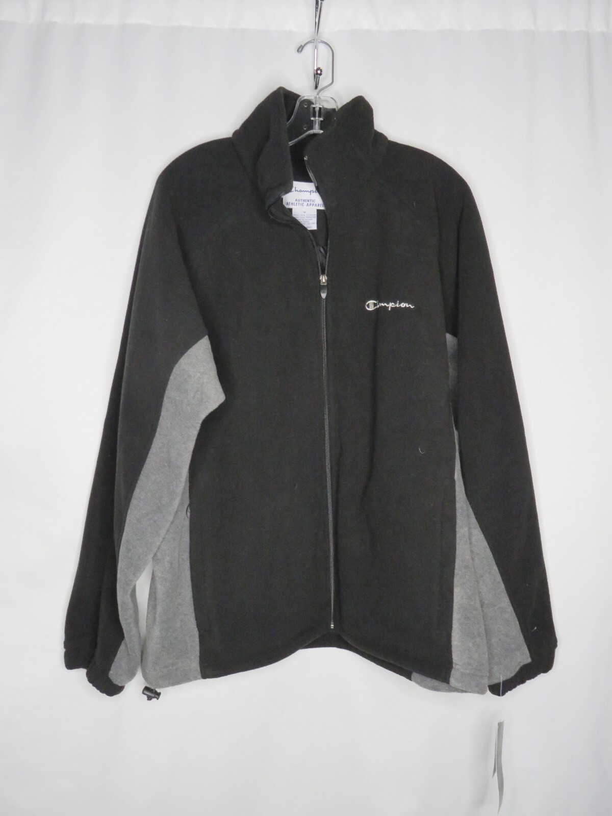 NWT CHAMPION BLACK MICRO FLEECE FULL ZIP JACKET SZ M #Z422