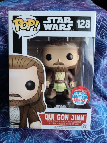 Funko POP Star Wars #128 Qui Gon Jinn 2016 NYCC Limited Funko POP Star Wars #128 Qui Gon Jinn 2016 NYCC Limited