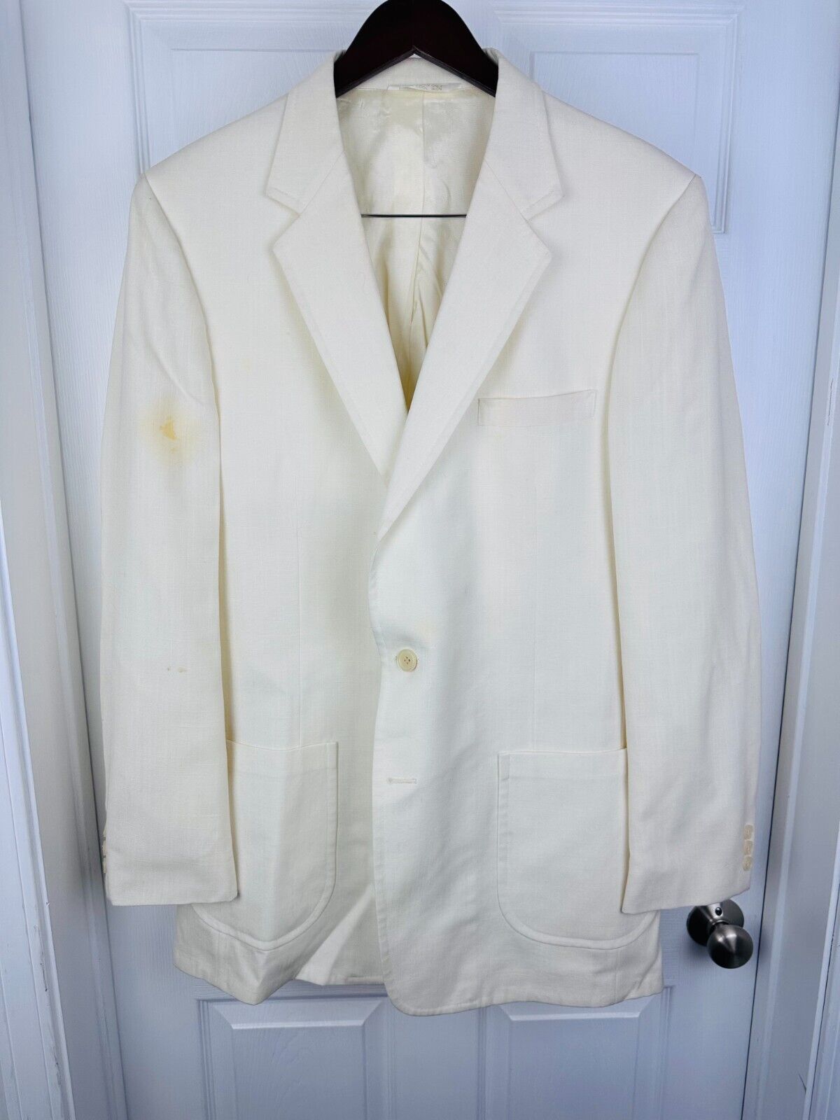 Vintage JC Penneys 1980s Off White Cream Linen Leisure Suit Vintage JC Penneys 1980s Off White Cream Linen Leisure Suit